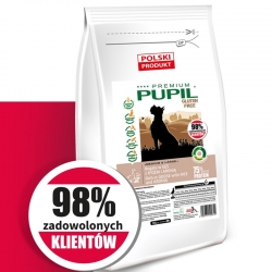 PUPIL PREMIUM GLUTEN FREE ADULT MEDIUM&LARGE BOGATA W GĘŚ Z RYŻEM I ARONIĄ 12 KG